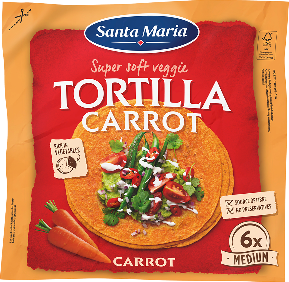 Tortilla Carrot Medium (6-pack)
