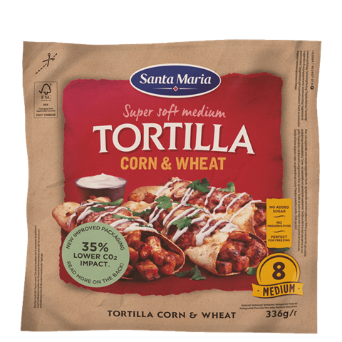 Tortilla Corn & wheat Medium (8 pack)