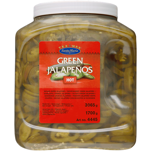 Žalios Jalapeno aitriosios paprikos, griežinėliais