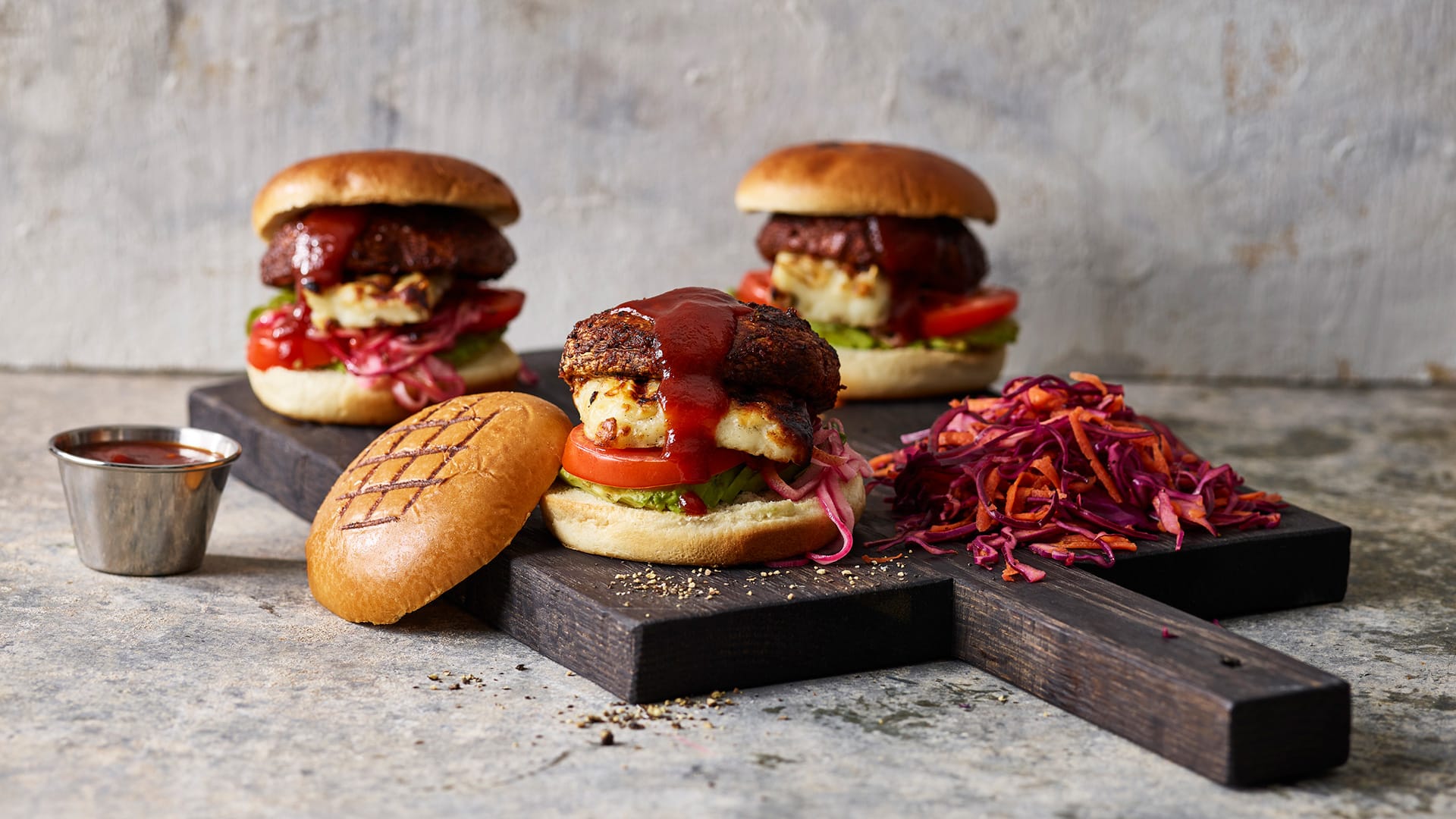Portabelloburgare med halloumi