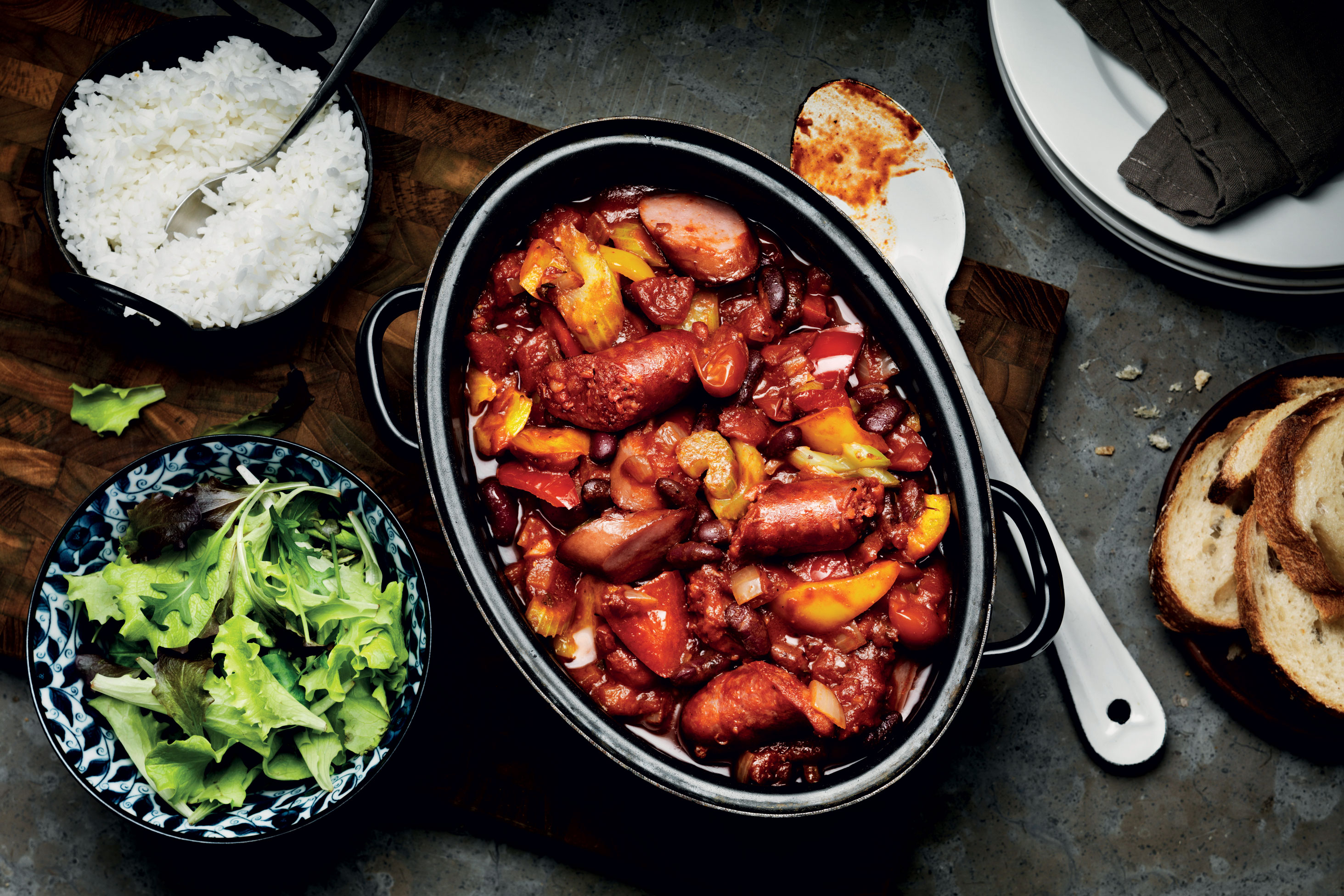köttgryta med chorizo recept