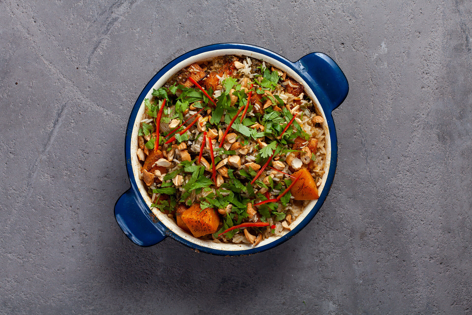 Biryani med butternutpumpa & rostade cashewnötter