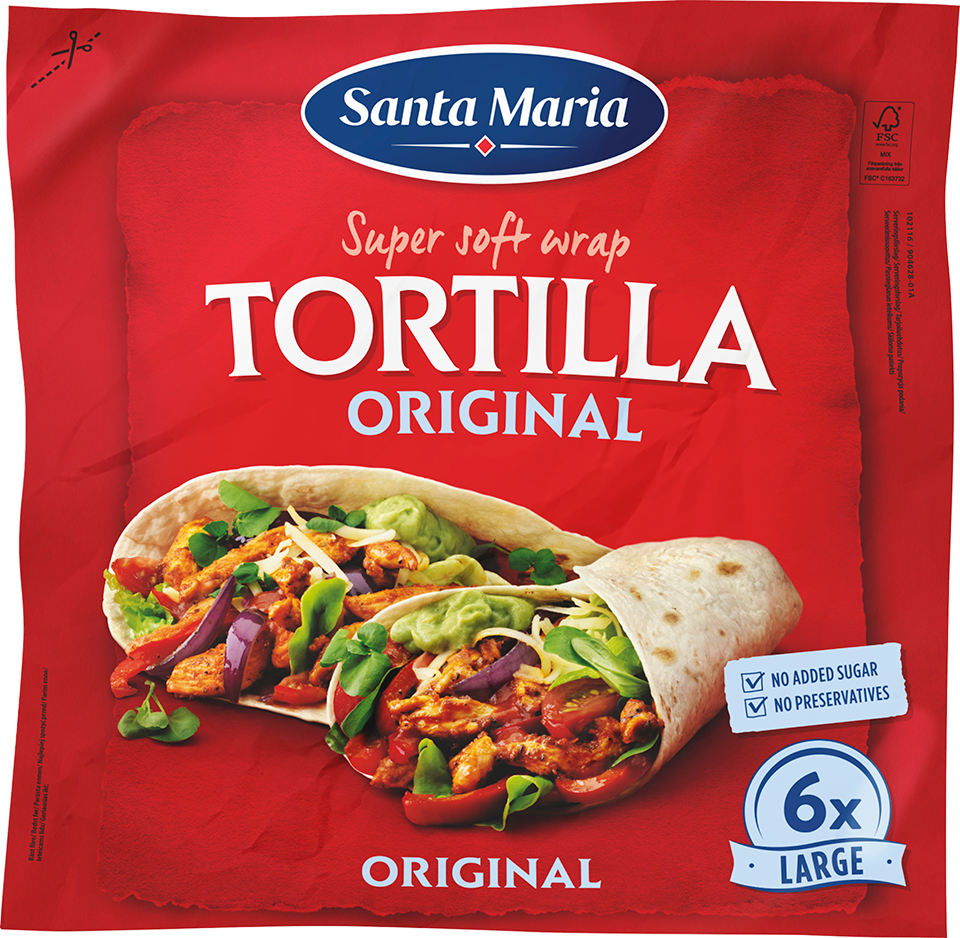 voorkant verpakking tortilla large 6 pack