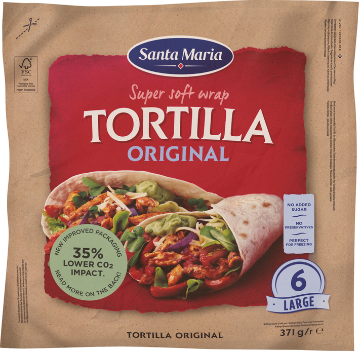 voorkant verpakking tortilla large 6 pack