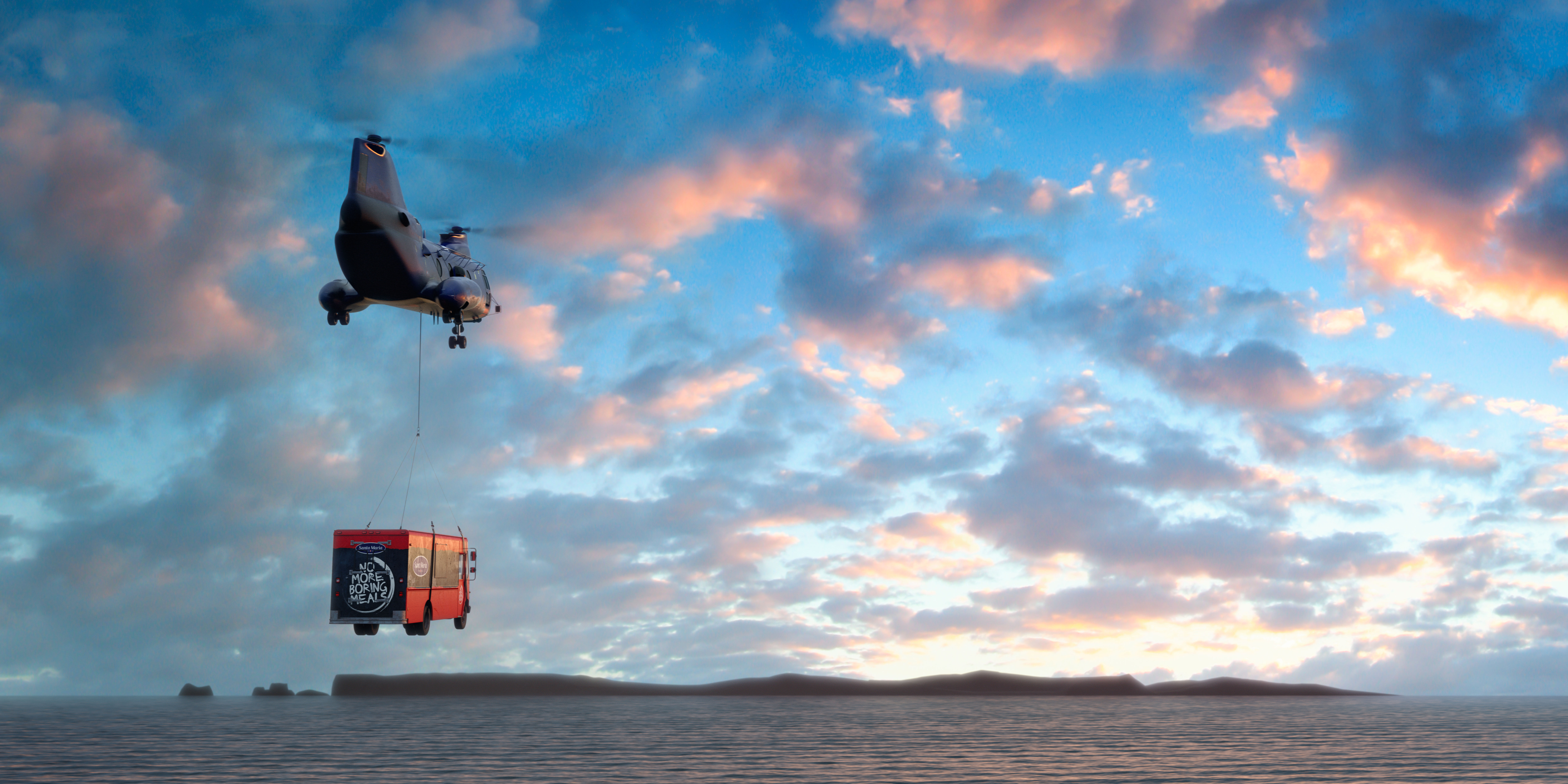 Helikopter på vej til Island