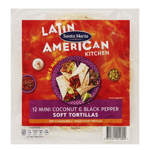 Mini Coconut & Black Pepper Soft Tortillas