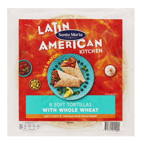 Soft Tortillas with Whole Wheat