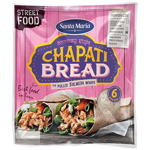 Förpackning med indiska chapati-bröd