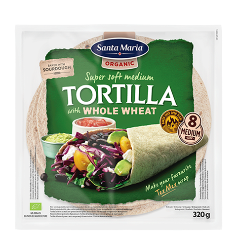Tortilla Organic Whole Wheat Medium