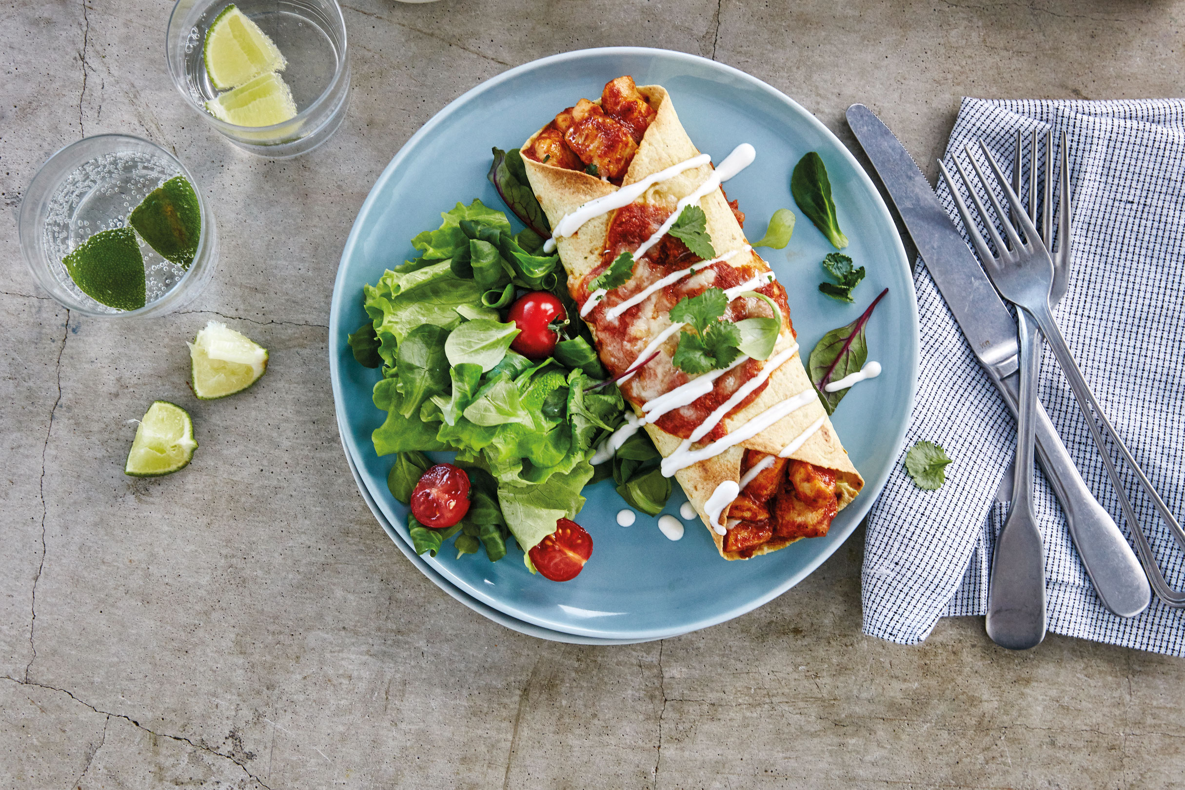 enchilada med kyckling