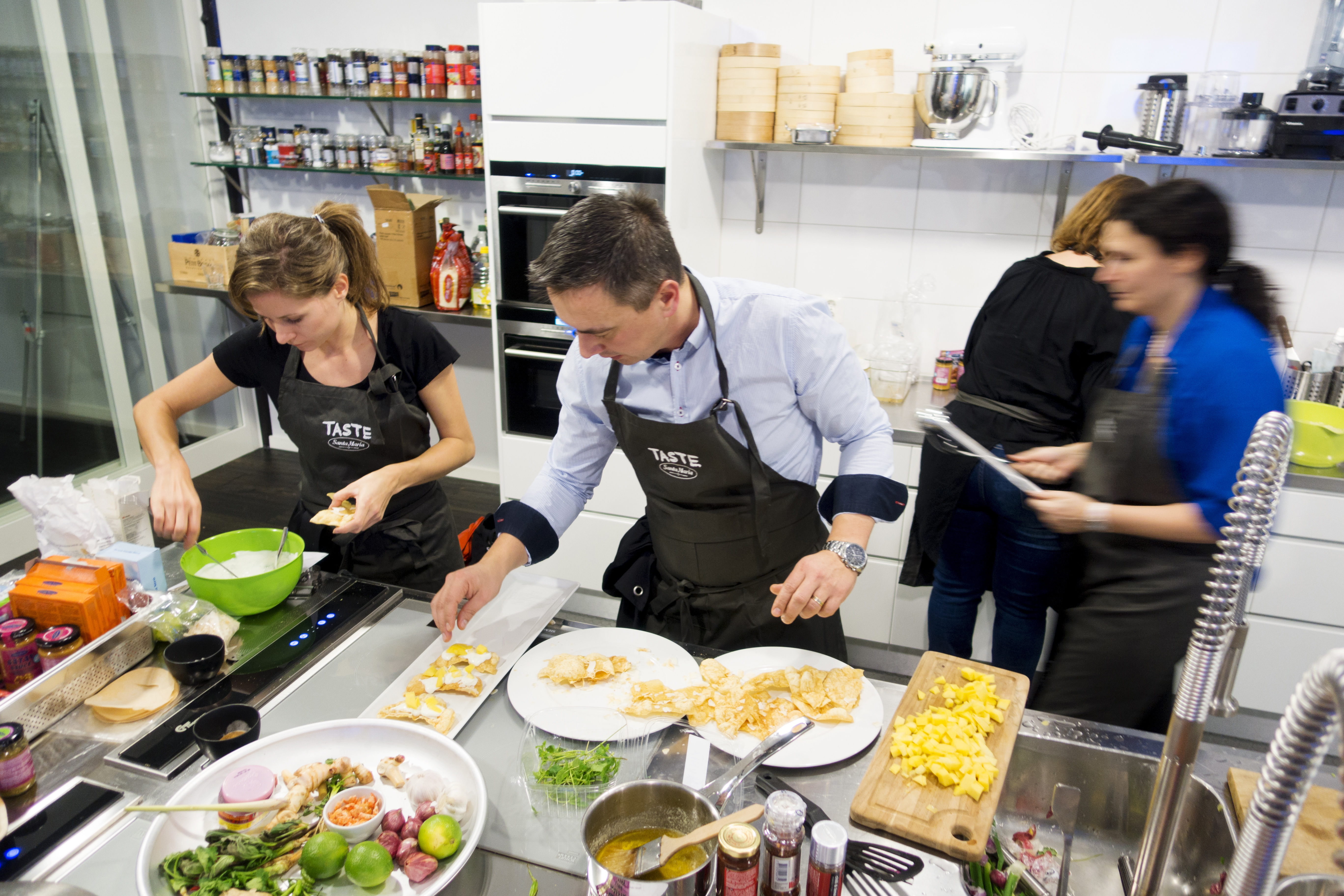Preparing food in Santa Maria’s food studio