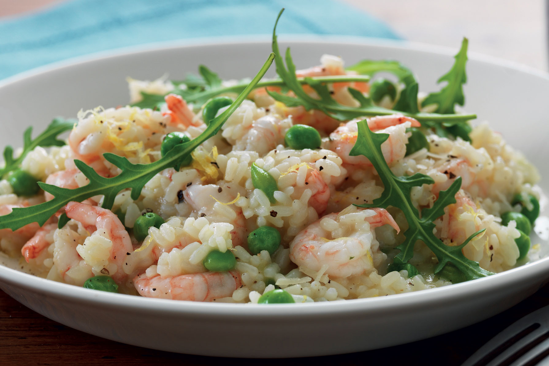 Romige risotto met garnalen en Parmezaanse kaas Santa Maria