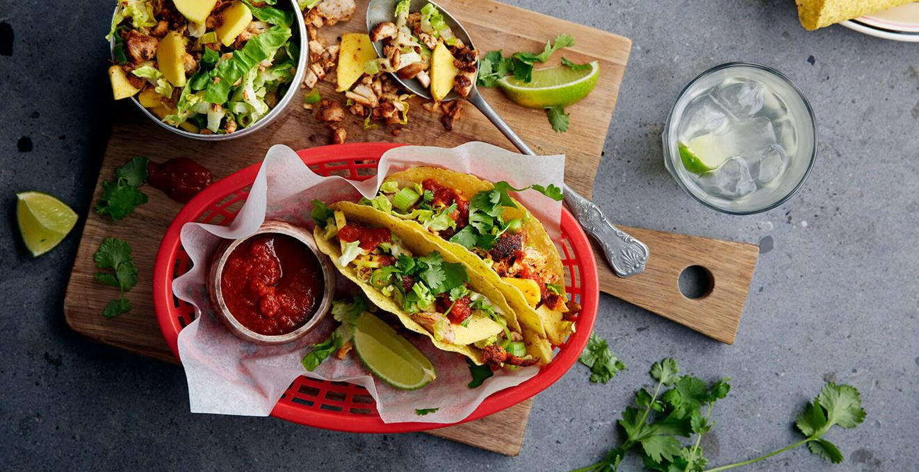 Kyllingtaco med kremet chipotlesaus