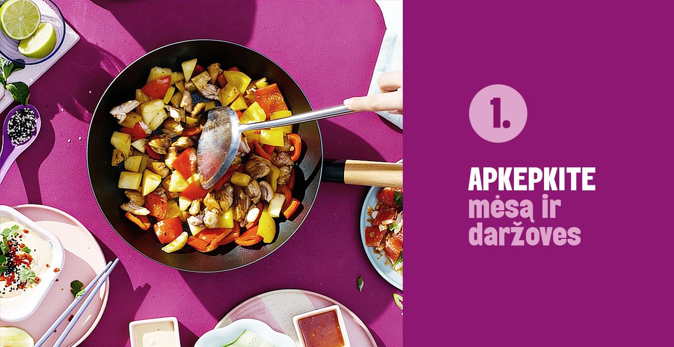 Daržovės krepšiuose ir simboliai