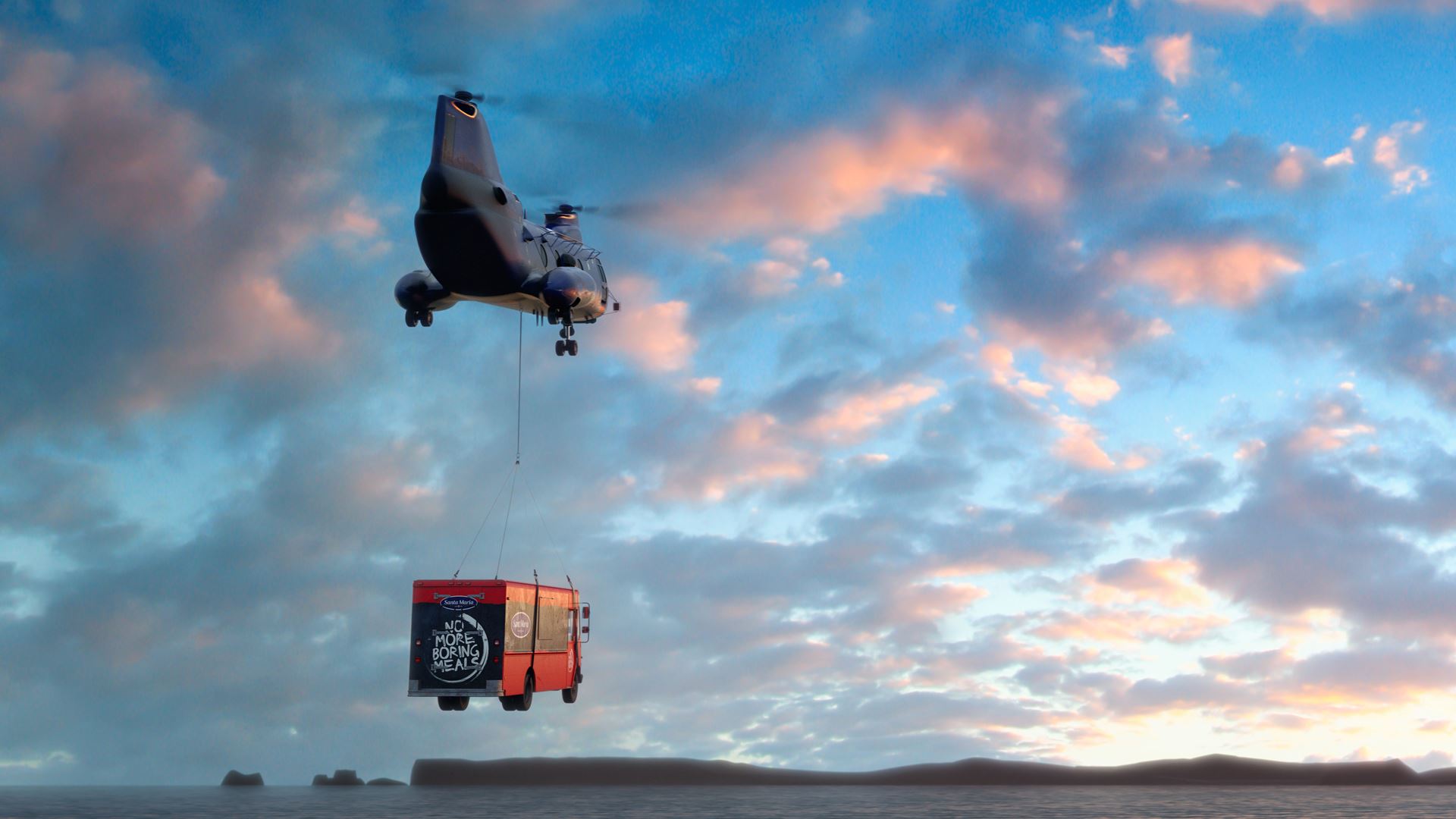 Our food truck flown in by helicopter to Iceland!