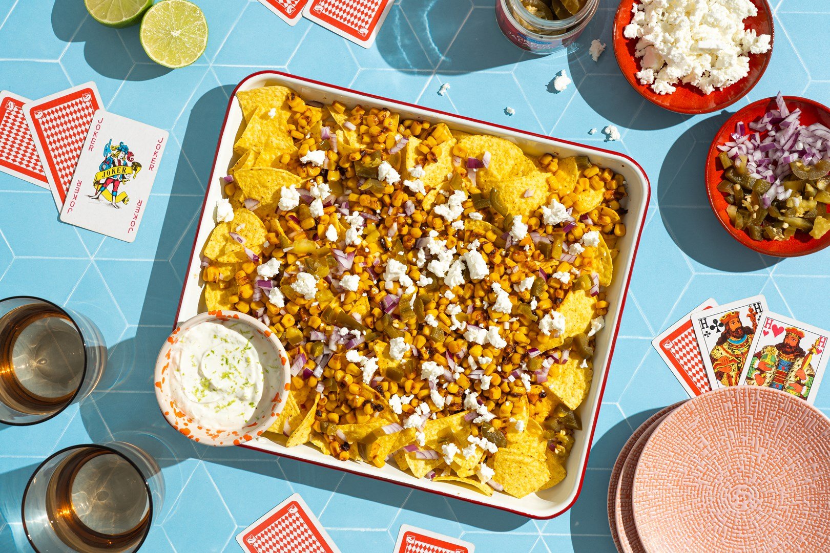 Nacho's met gegrilde maïs