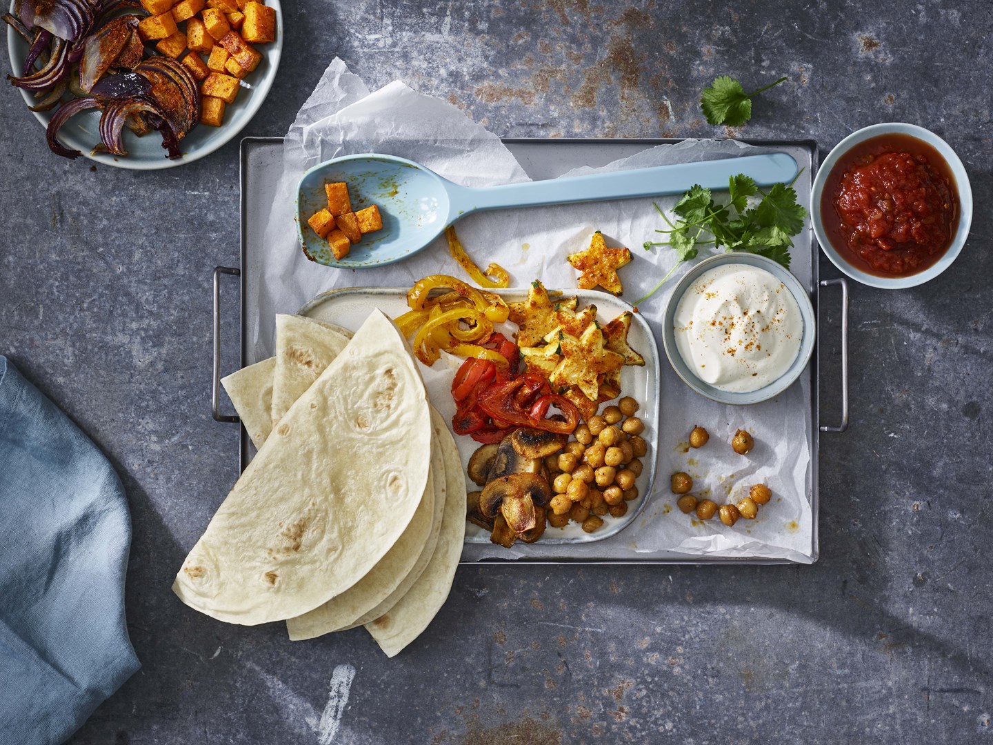 Fajita’s met groenten van de bakplaat 