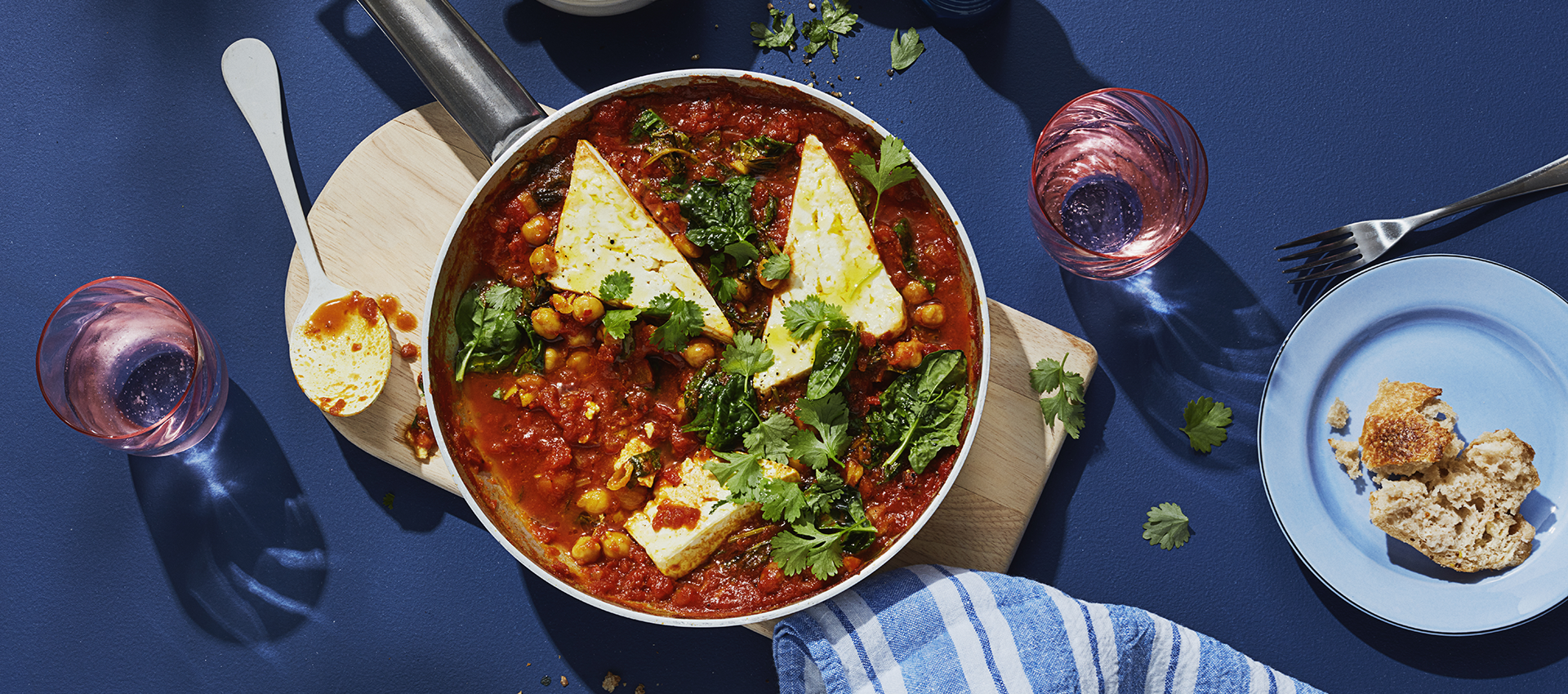 Ragout au curry a la mangue auz pois chiches et a la feta cuite