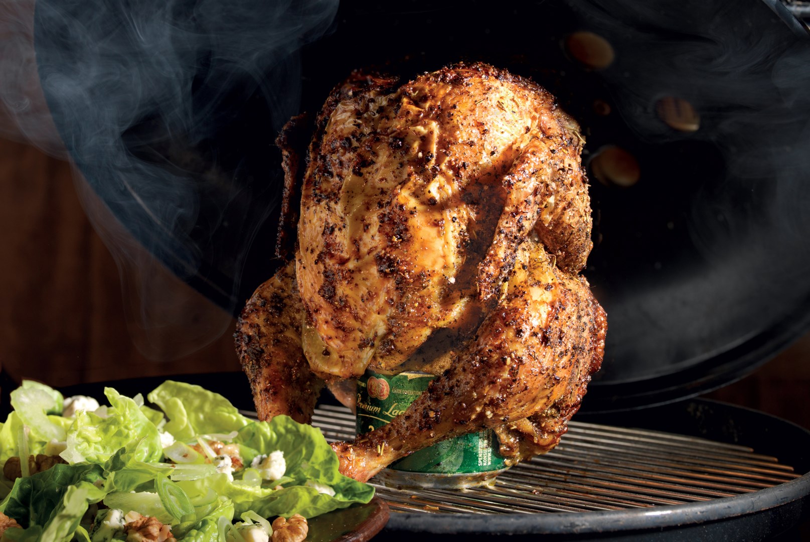 Beer Can Chicken med Bluecheesesallad