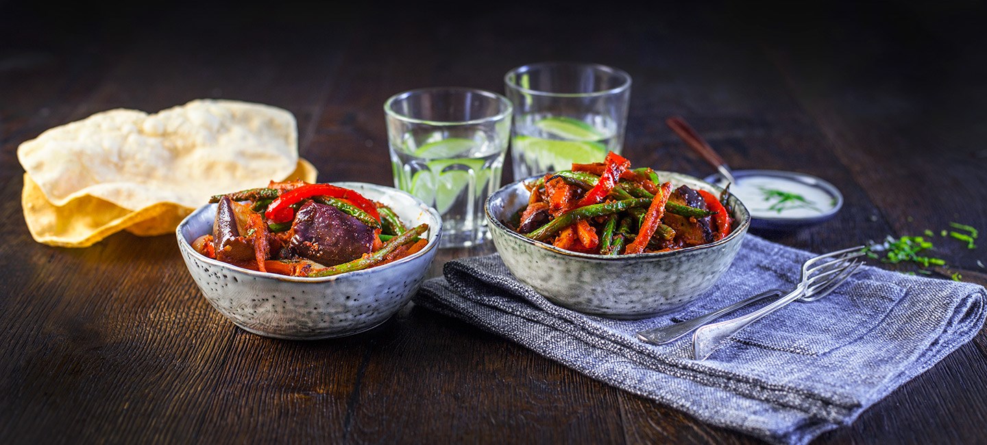 Vegetarische jalfrezi stoofpot