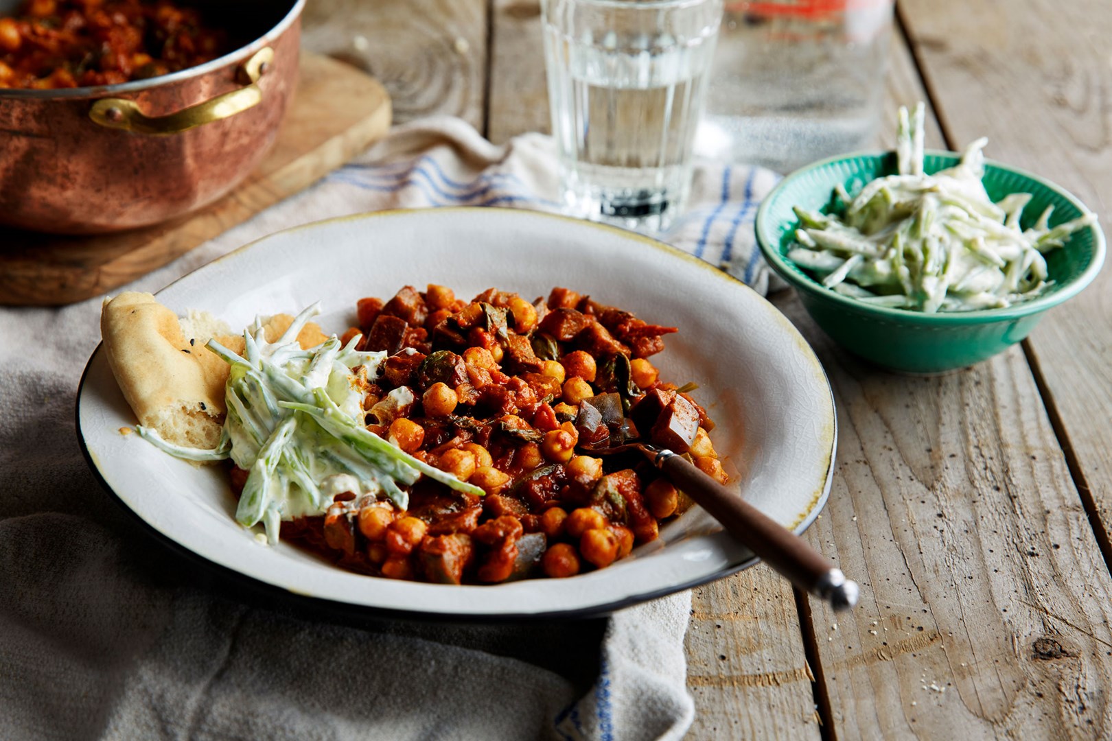 Veggie vindaloo på en tallerken