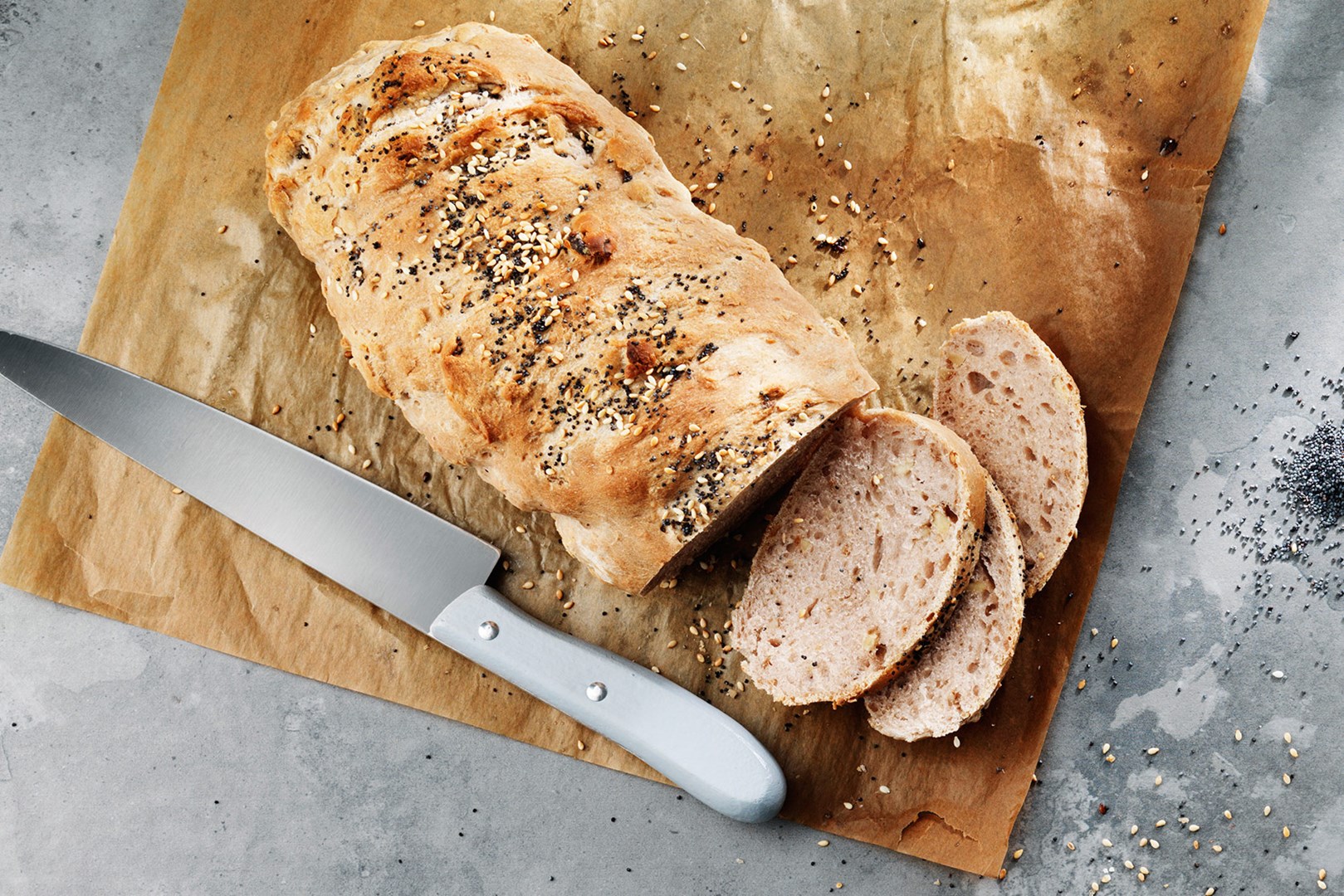 Walnut Bread with Poppy- & Sesame Seeds