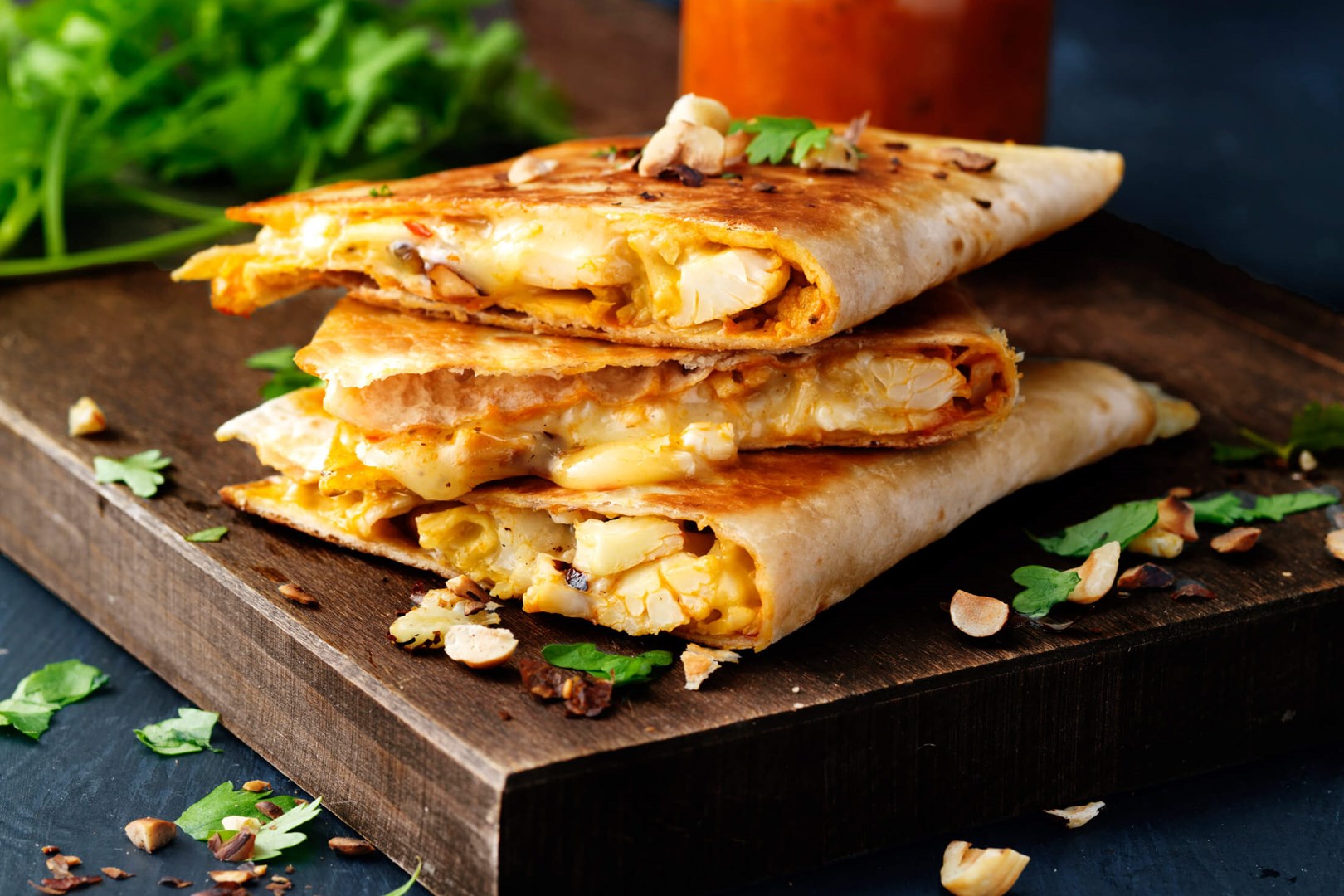 Blómkáls quesadillas 