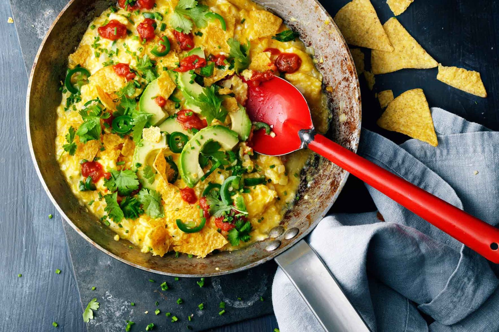 Migas in a skillet