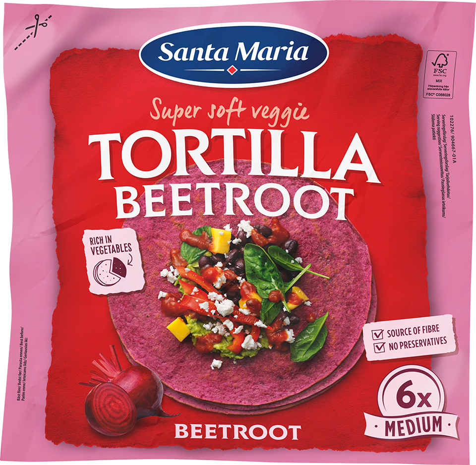Santa Maria Tortilla Wrap à la betterave rouge Medium (6 pièces)