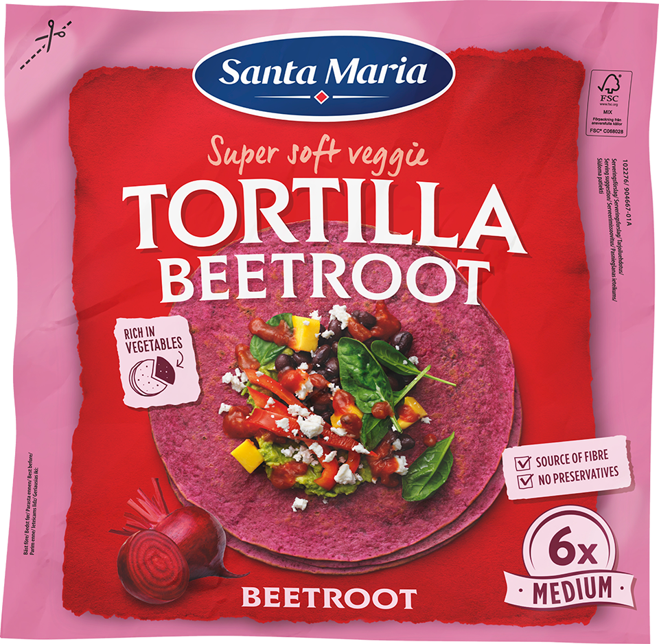 Tortilla Beetroot Medium (6-pa