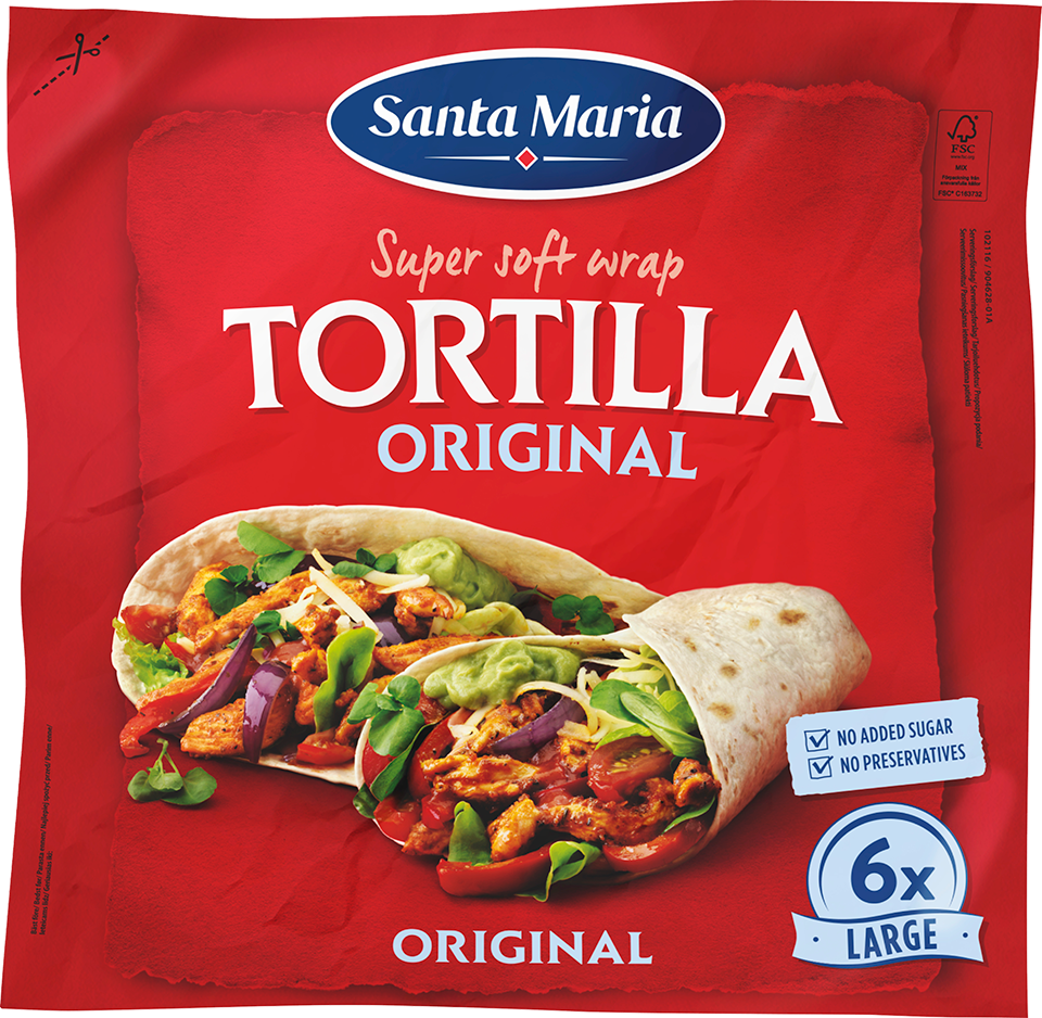 Packet with six large tortillas
