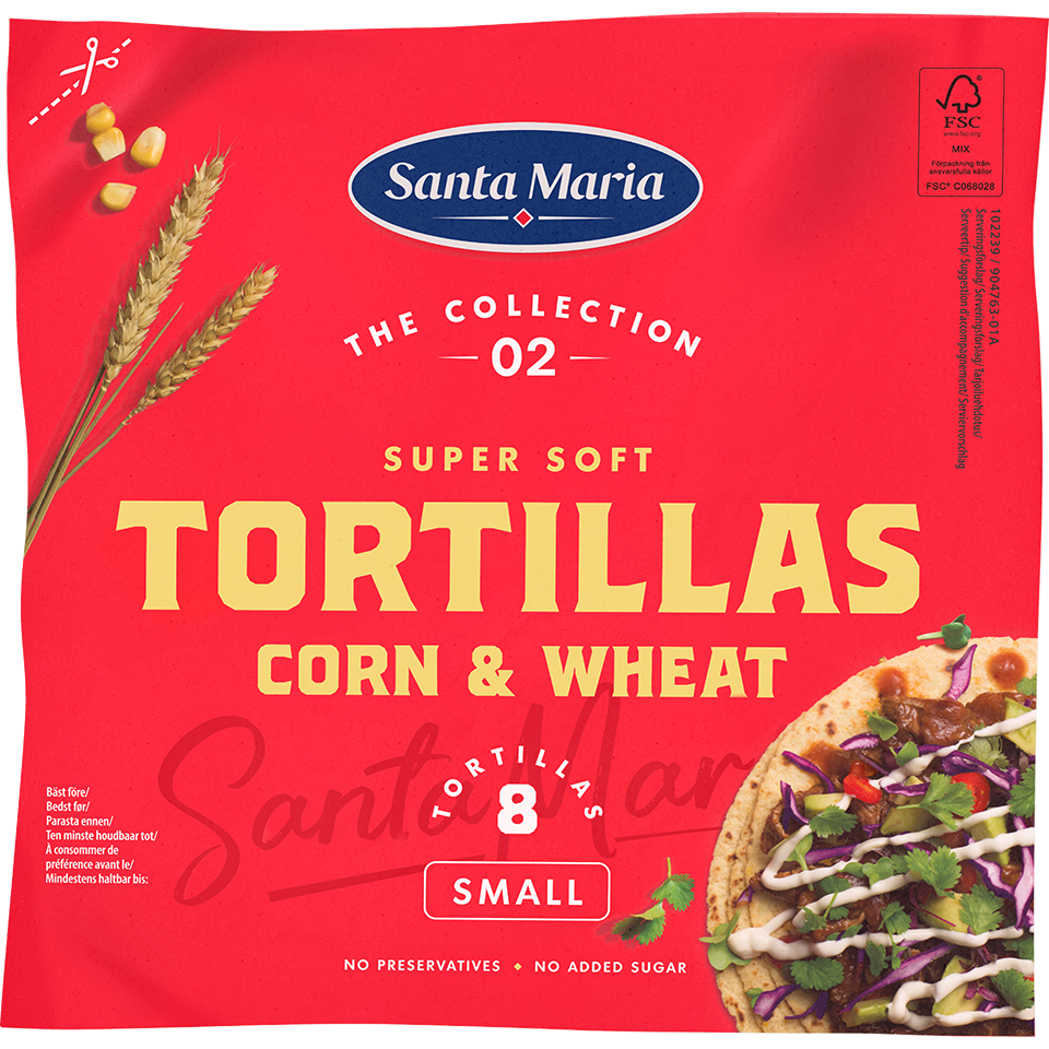 Pakkning med Tortilla Corn & Wheat Small fra Santa Maria