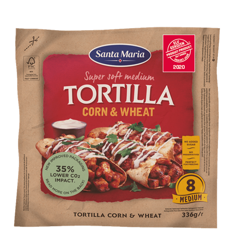 pakket met corn wheat tortilla