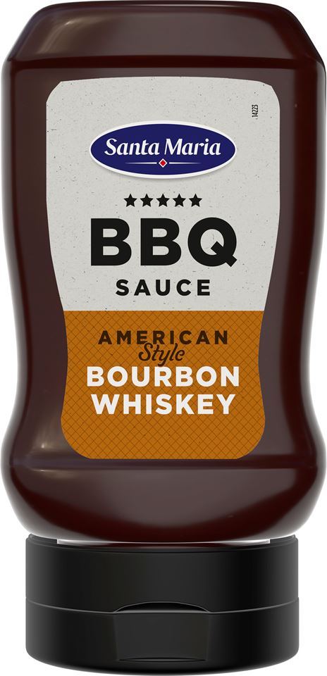 Pudele ar BBQ mērci ar burbona viskija garšu