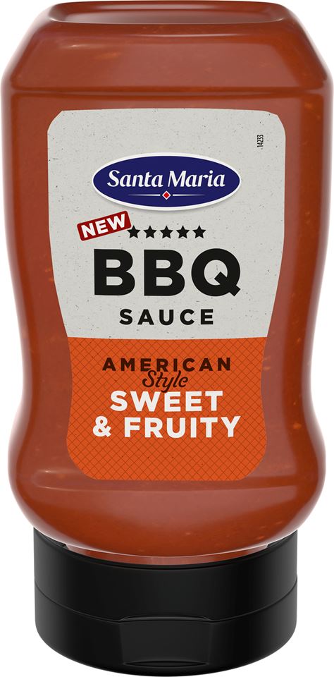 Pudele ar BBQ mērci ar saldu un augļainu garšu