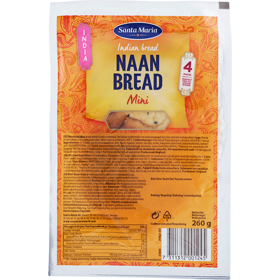 Förpackning med Naan Bread Mini