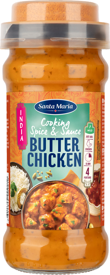 burciņa ar butter chicken mērci