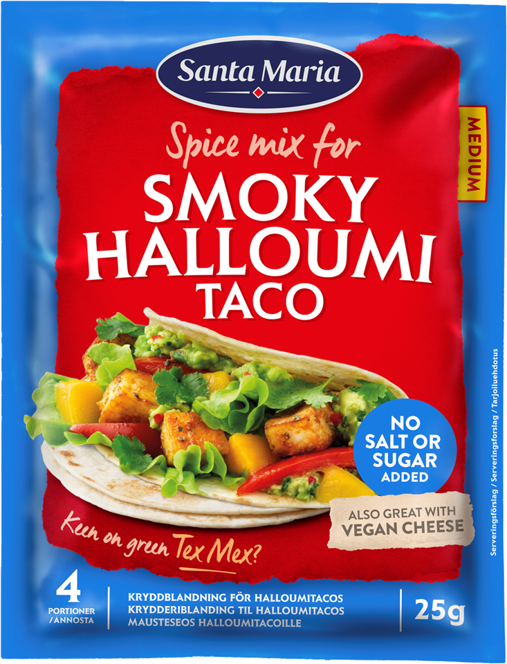 Påse med kryddmix för halloumitacos