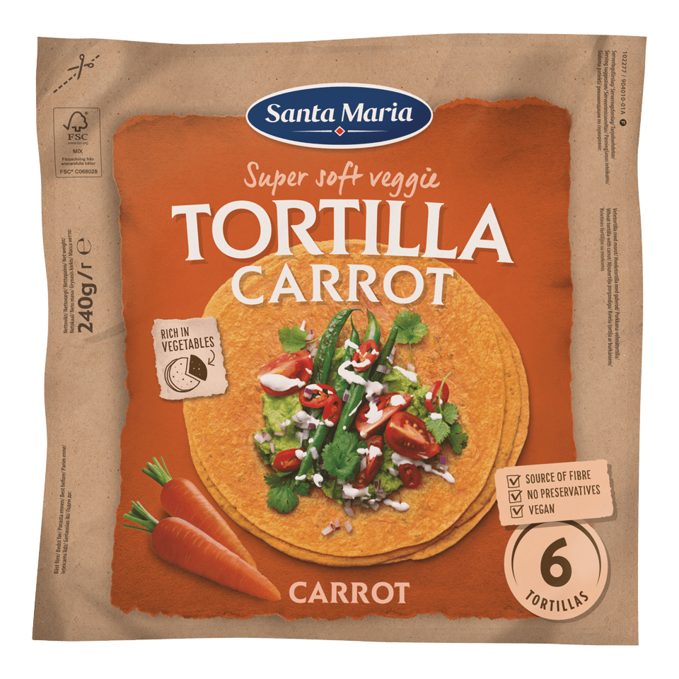 Tortilla Carrot Medium (6-pack