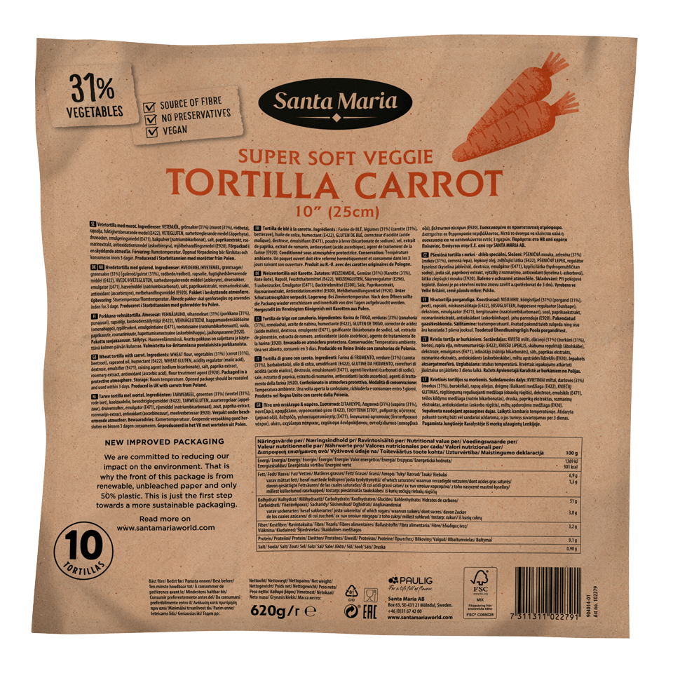 Tortilla Carrot 10” (25cm)