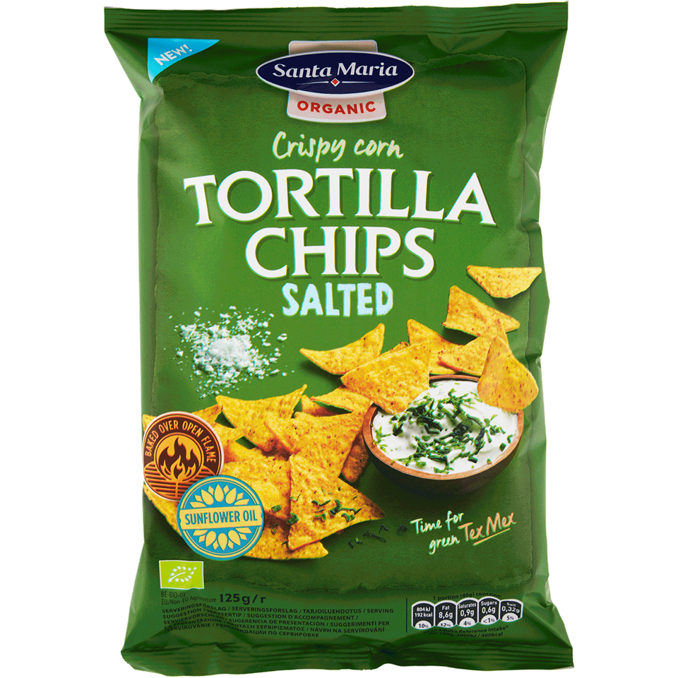 Tortilla Chips með salti, lífrænt