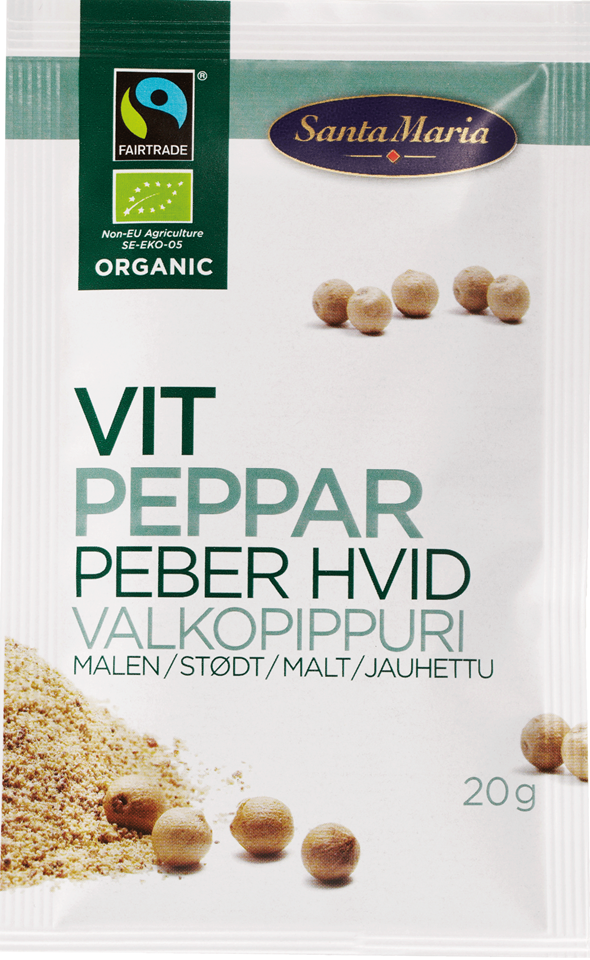 Organic white pepper ground fairtrade