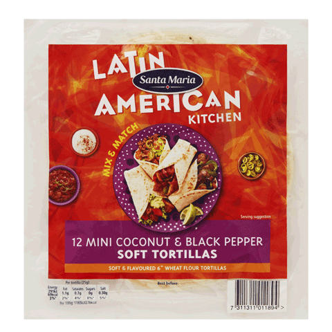 Mini Coconut & Black Pepper Soft Tortillas