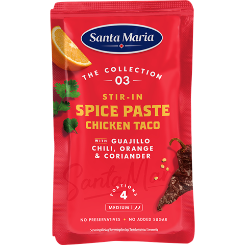 Förpackning med Spice Paste Chicken Taco från Santa Maria