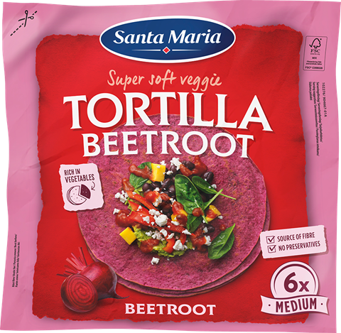 Santa Maria Tortilla Wrap à la betterave rouge Medium (6 pièces)