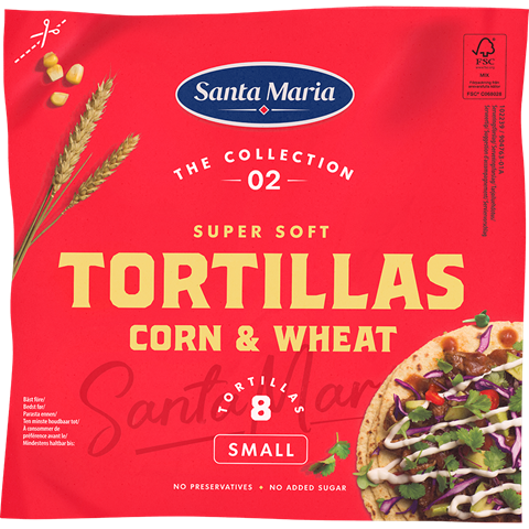 Pakkning med Tortilla Corn & Wheat Small fra Santa Maria