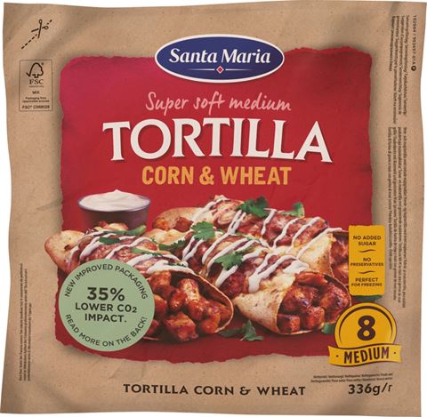 pakket met corn wheat tortilla
