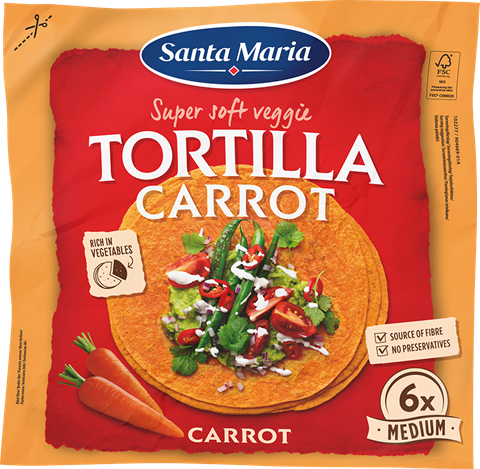 Santa Maria Tortilla Wrap à la carotte Medium (6 pièces)