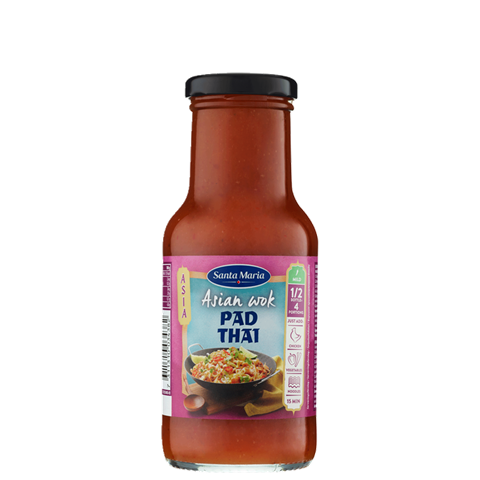 En flaska med syrlig woksås till Pad Thai