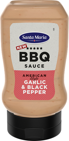 Pudel BBQ-kastet küüslaugu ja musta pipra maitsega